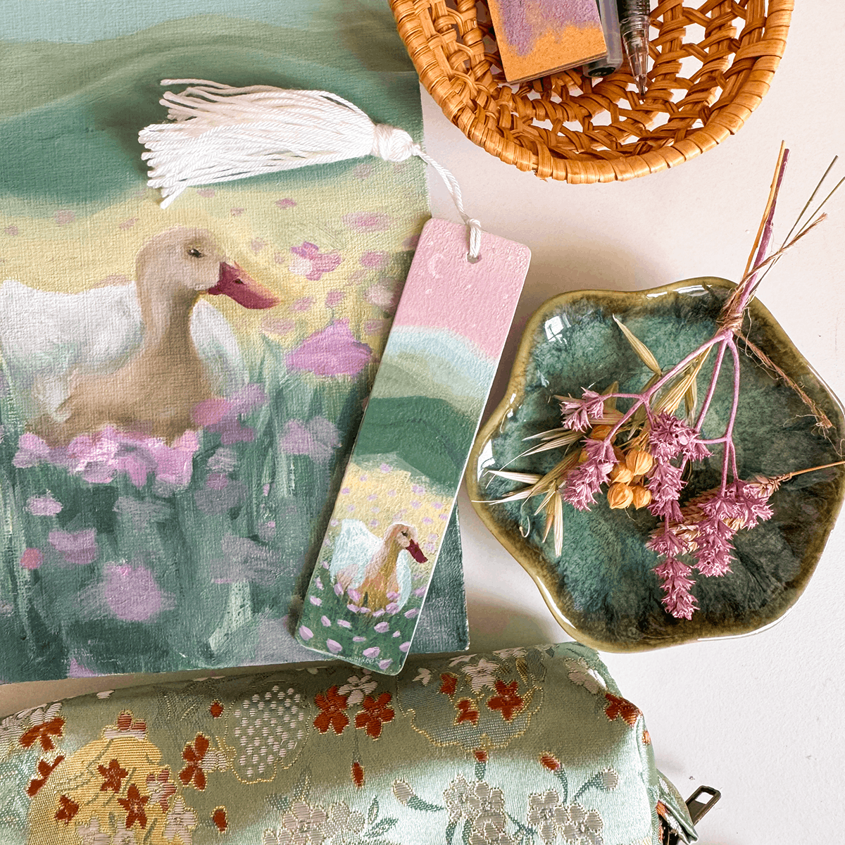 Goose in the Meadow | Original Art Bookmark