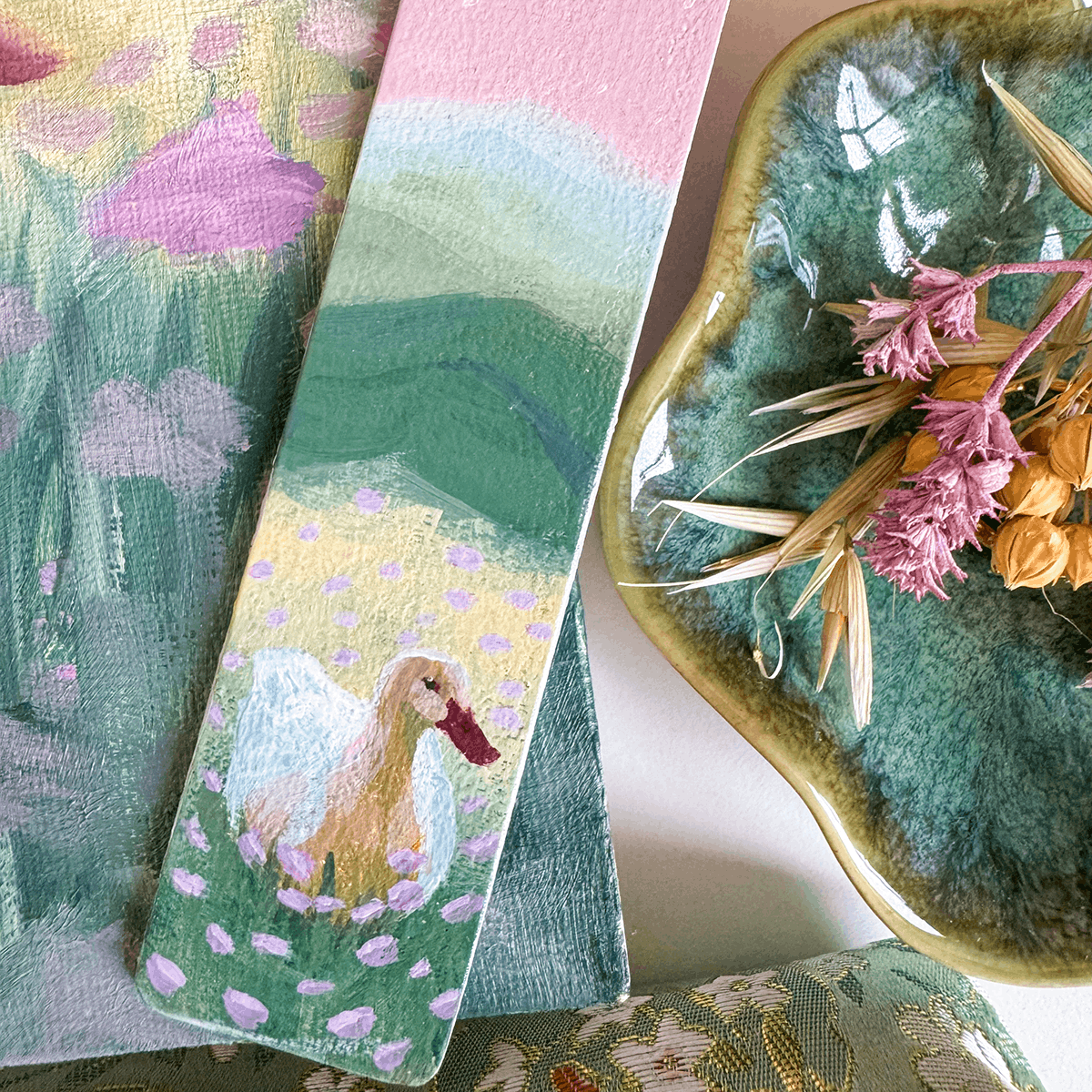 Goose in the Meadow | Original Art Bookmark